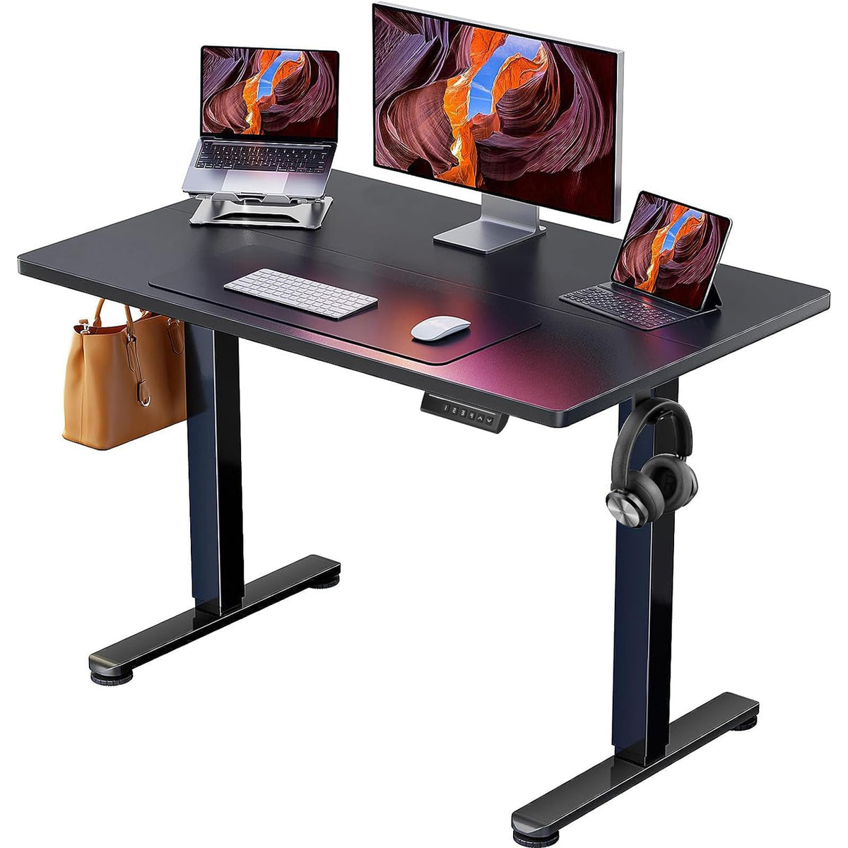 ErGear 48 X 24 Inch Height Adjustable Electric Standing Desk, Black