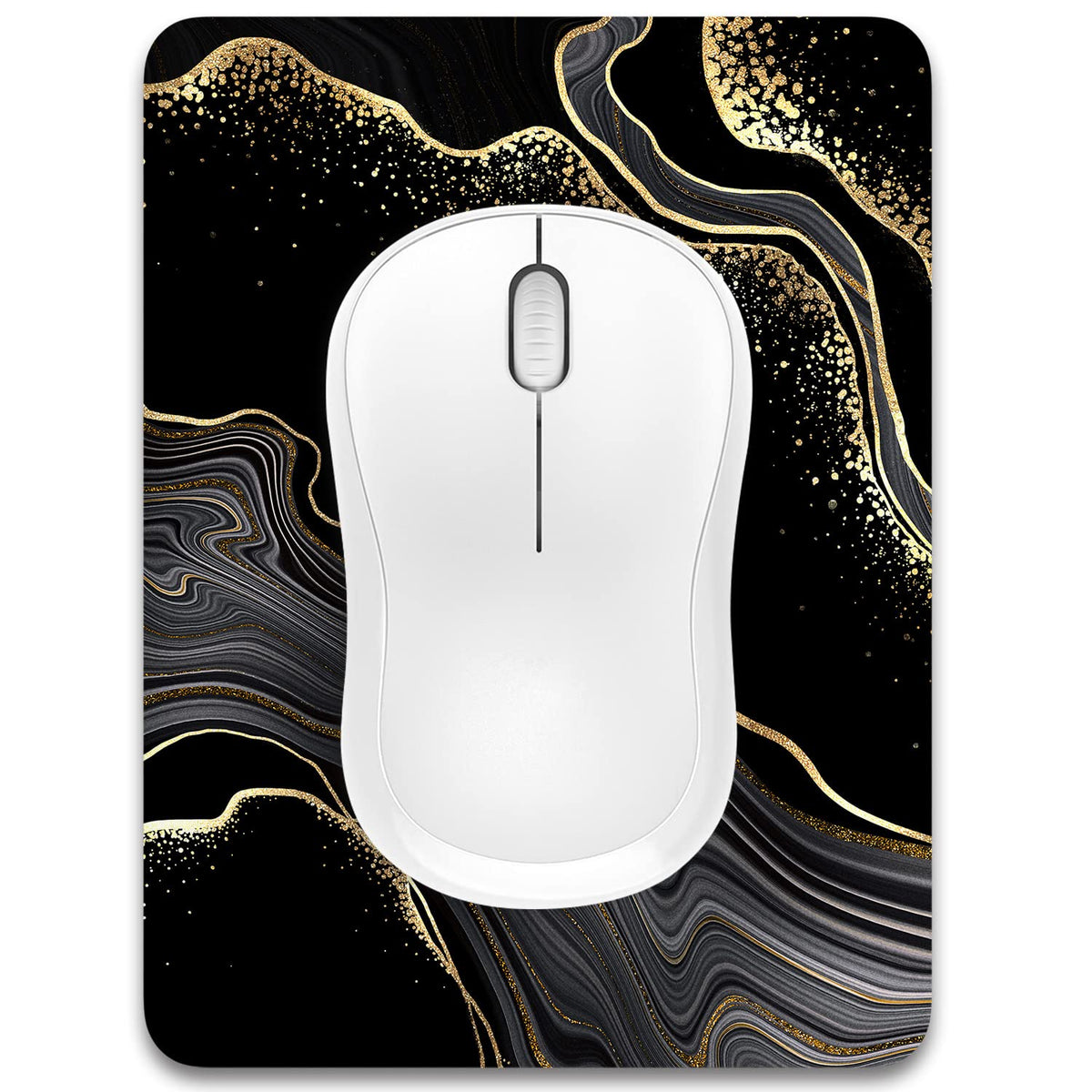 Small Mouse Pad, 6 x 8 Inch Thick Rubber Premium-Textured Non-Slip Portable & Washable Mini Mouse Mat for Women Men Wireless Laptops Keyboard Tray Gaming Work Computer Office Travel, Black