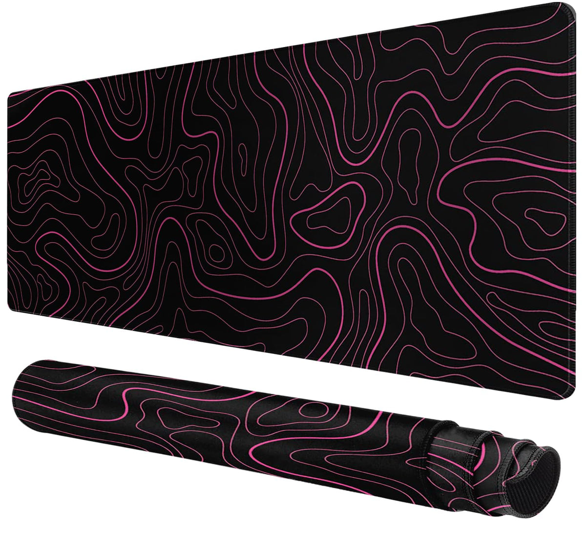 Rcege Large Gaming Mouse Pad Extended Desk Mat with Non Slip Stitched Edge