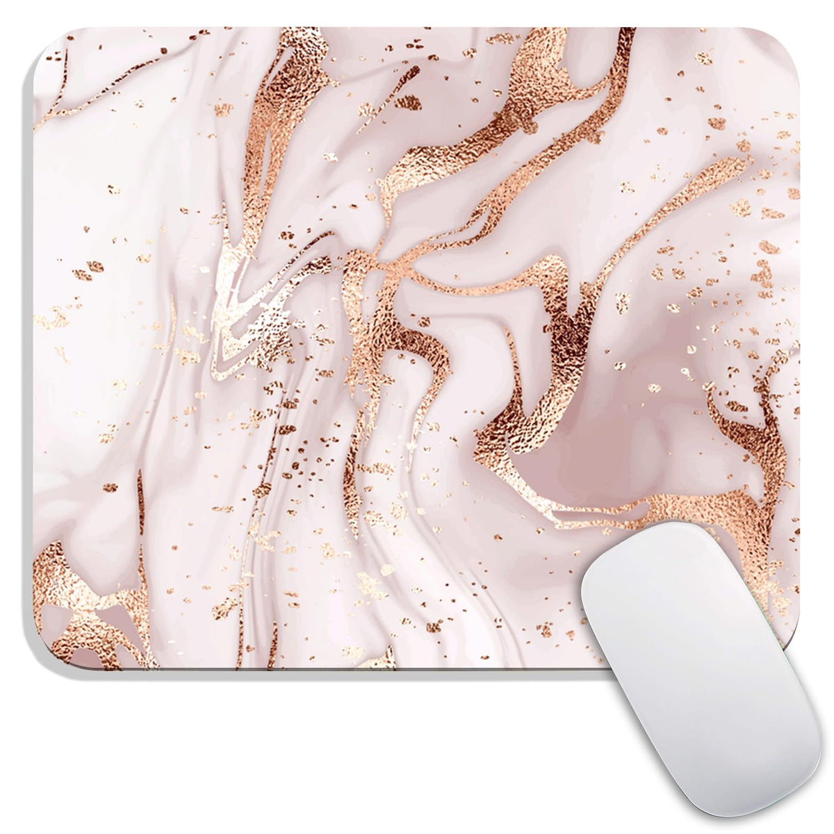 Square Mouse Pad Beautiful Flowers Plants, Personalized Premium-Textured Custom Mouse Mat Design, Washable Mousepad Cloth, Non-Slip Rubber Base Computer Mouse Pads for Wireless Mouse