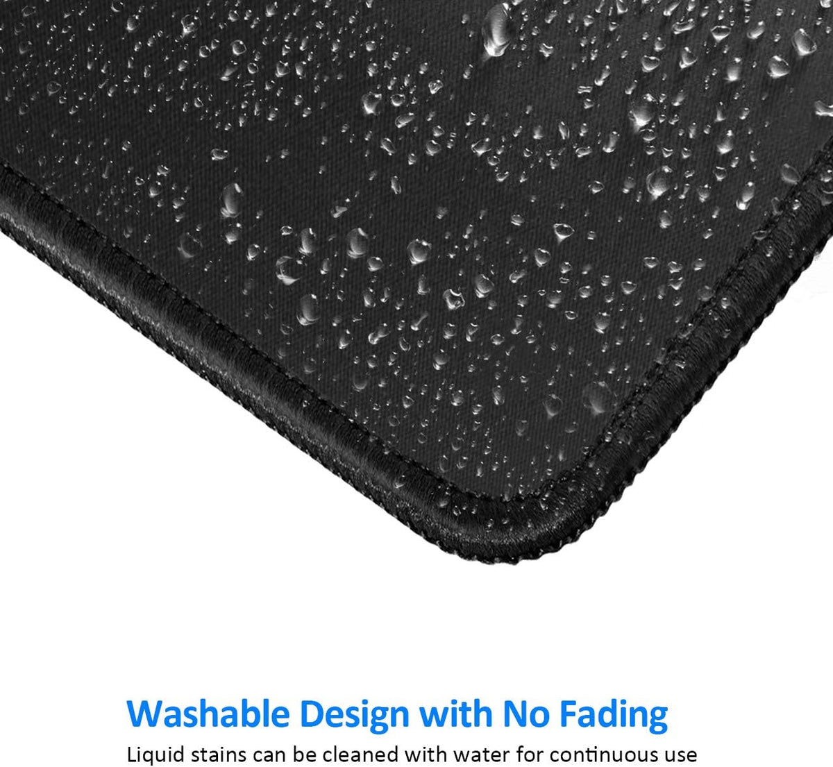 JIKIOU Mouse Pad with Stitched Edge, Perfect Size-10.2x8.3in Black
