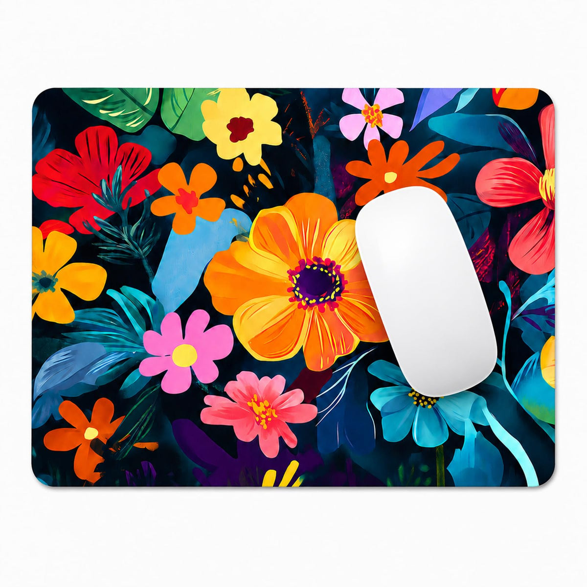 3 Pcs Vintage Flower Mouse pad,7.87×9.45 in Washable Square Desk Pad,Anti-Slip Rubber Base,Cute Floral Laptop Mat for Home Office Use