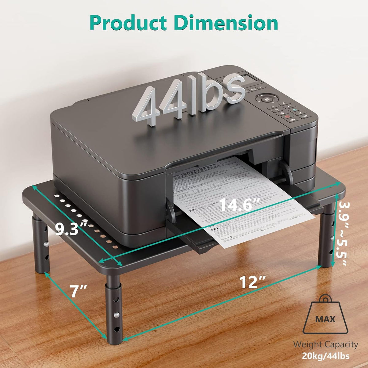 WALI Computer Monitor Stand for Desk, Adjustable Laptop Riser, up to 44 lbs