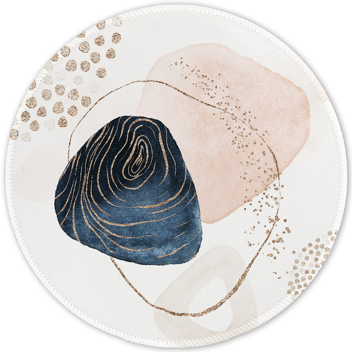 ITNRSIIET Marble Round Mouse Pad Pink Marble Customized Premium-Textured Washable Desktop Protection Mouse Mat with Non-Slip Rubber Base 7.87×7.87×0.12 inches, Pink Marble