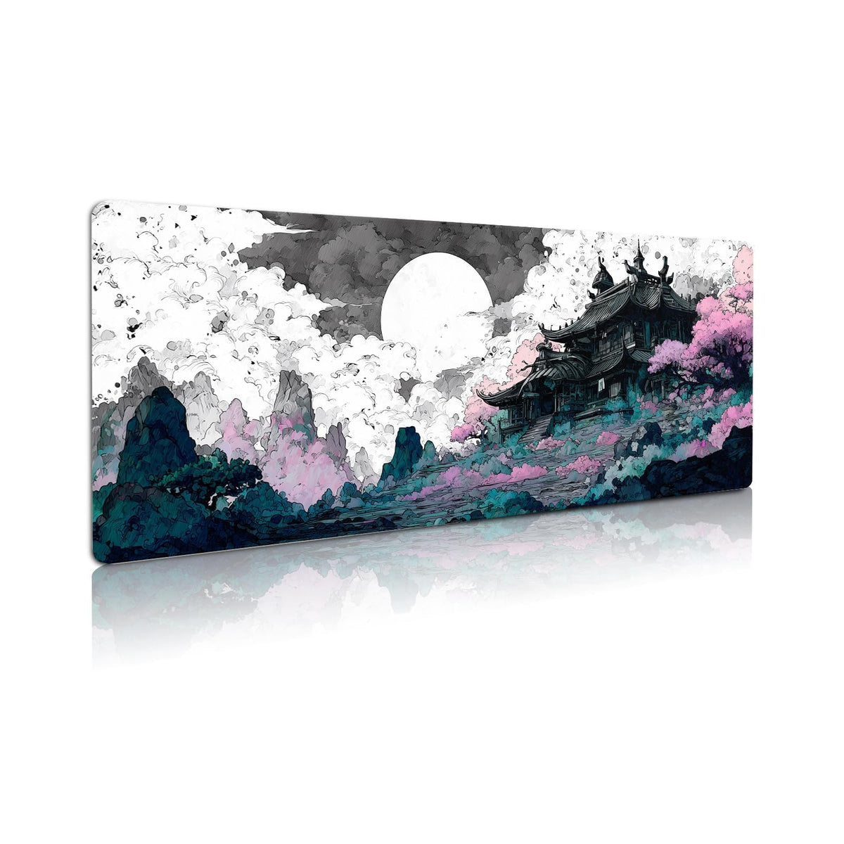 Extended Gaming Mouse Pad, Large Mouse Mat 3 mm Nature Rubber Base Mousepad with Stitched Edges, Non-Slip Desk Mat for Office Home Great Gift 31.5x11.8 Inch (Dark Canyon 5)