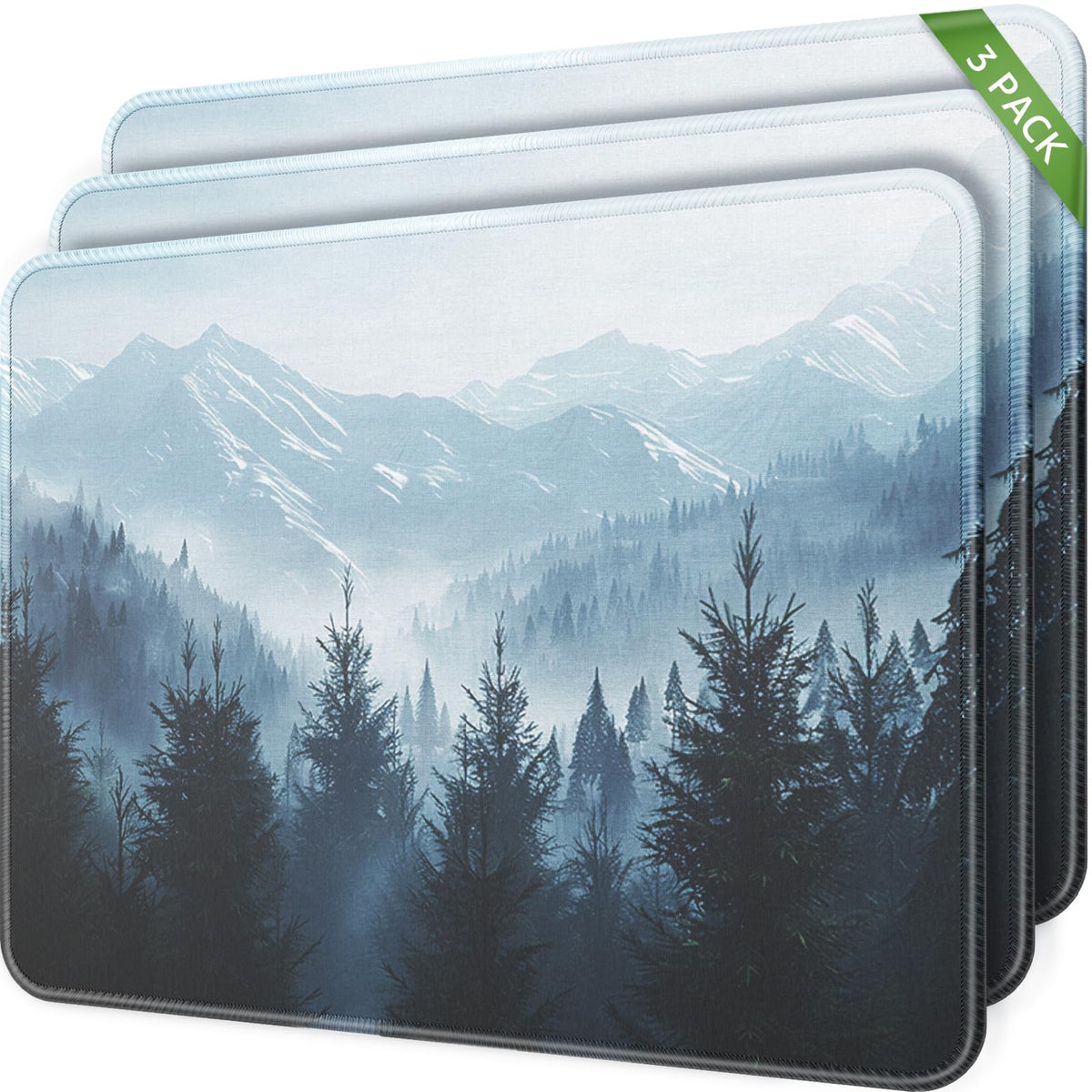 MROCO 3 Pack Mouse Pad, Black Mousepad for Desk, 30% Larger, 8.5 x 11 in