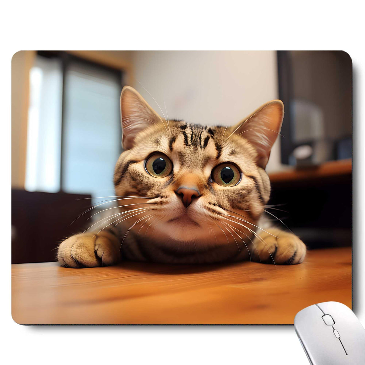 Cute Dog Mouse Pad,Three Adorable Golden Retrievers Healing Smiles That Blend Seamlessly with The Warmth of a Lazy Afternoon Sun Mouse Pad, Non-Slip Rubber Base Mousepad Waterproof for Kids Desk Pad