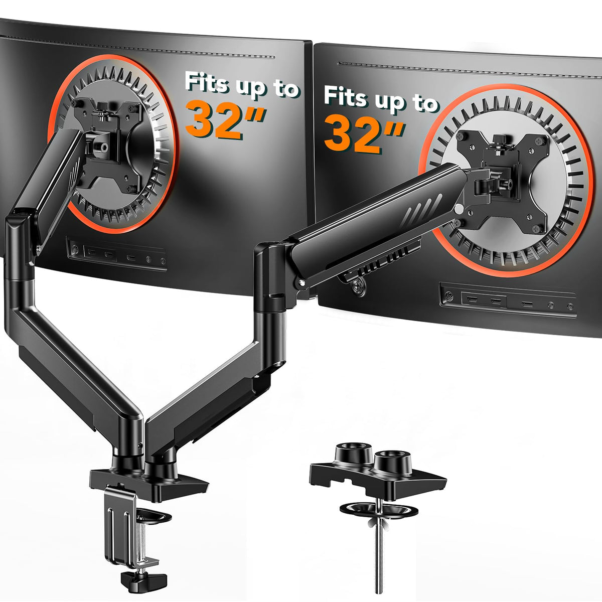 ErGear Single Monitor Arm, Fully Adjustable Monitor Mount for 13–34 Inch Screens, Fast Install Computer Monitor Stand with Tool-Free VESA Mount, Cable Management, Holds 19.8 lbs