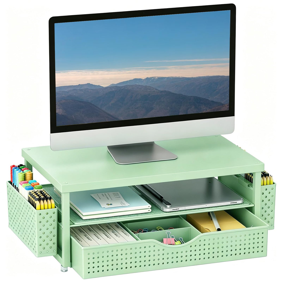gianotter Monitor Stand with Drawer and 2 Pen Holders