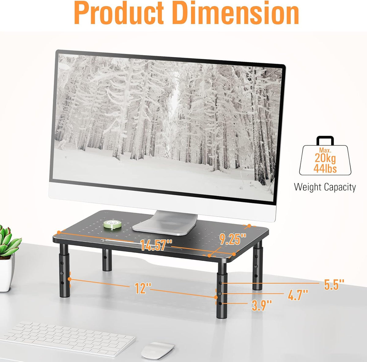 ELIVED 2 Pack Monitor Stand Riser - 3 Height Adjustable Monitor Stand