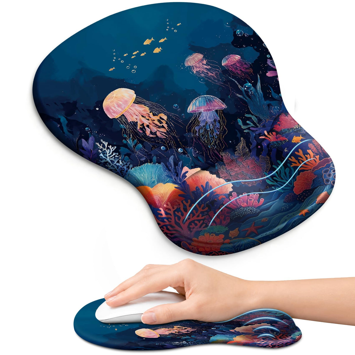 Ergonomic Mouse Pad with Wrist Rest, Gel Wrist Support, Black