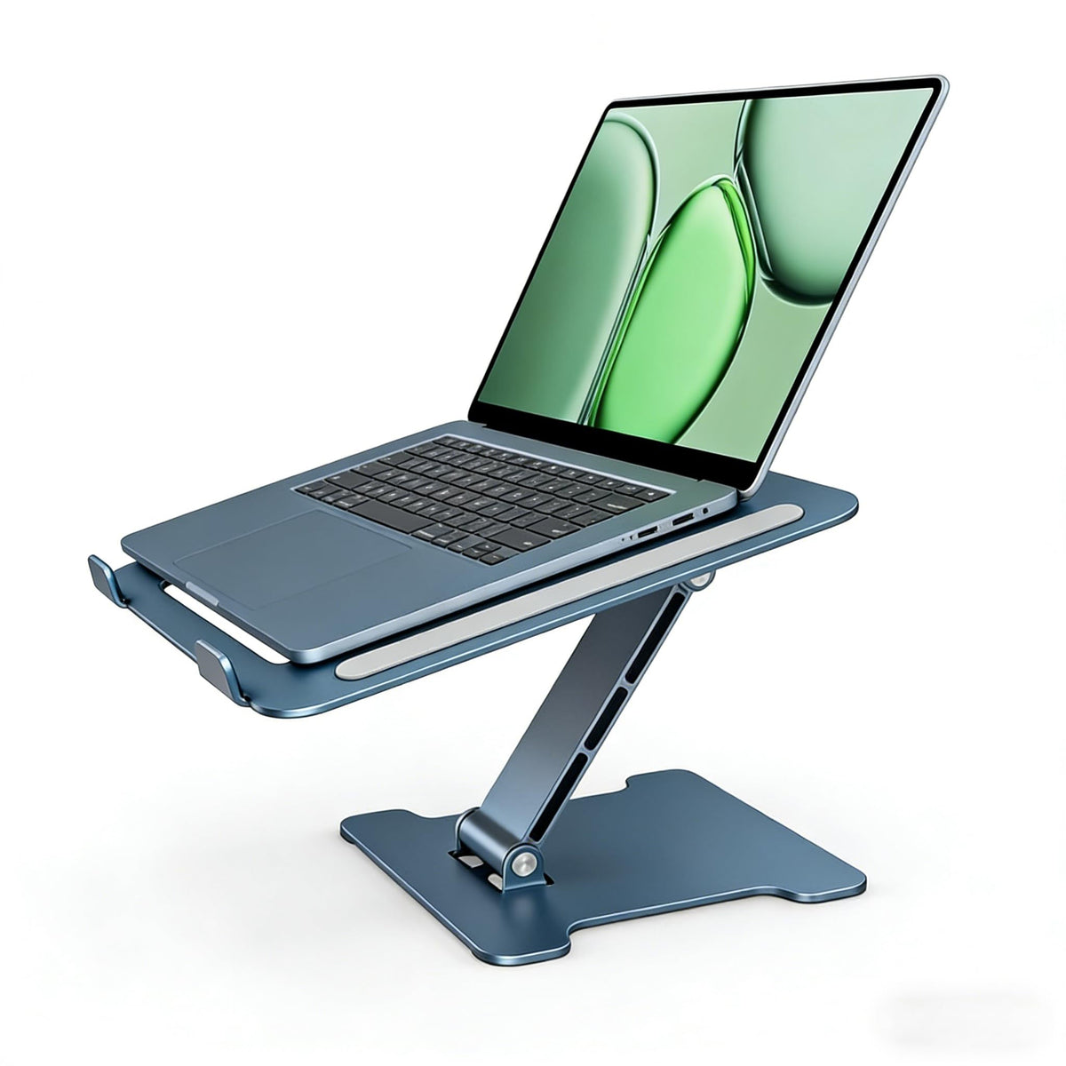 LRLKFX Laptop Stand Portable Foldable Aluminum Laptop Riser Height Adjustable Ergonomic Holder for Desk Compatible with MacBook Air Pro, Dell, HP, Lenovo & More 10-15.6" - Silver