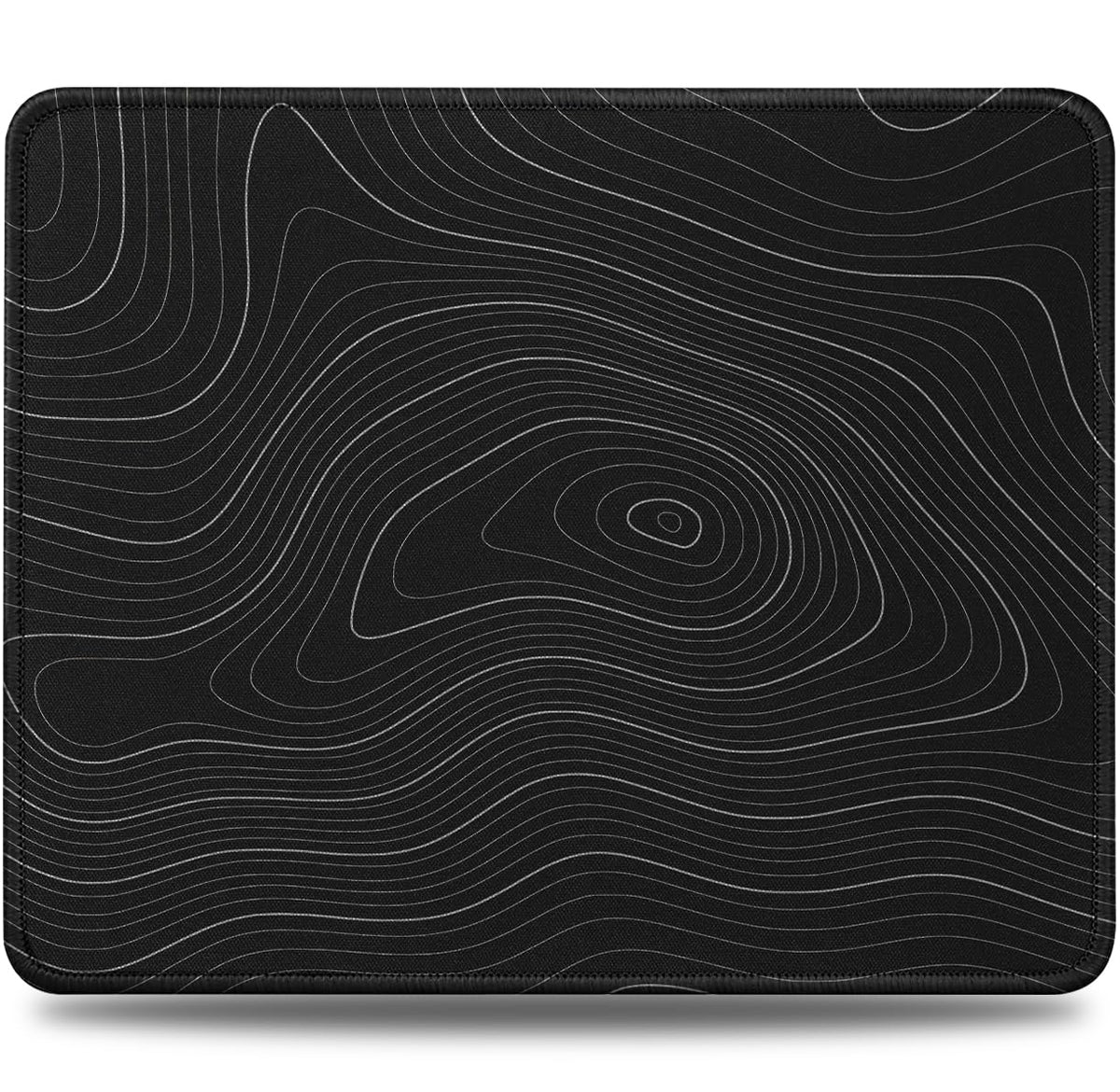 JIKIOU Mouse Pad with Stitched Edge, Perfect Size-10.2x8.3in Black