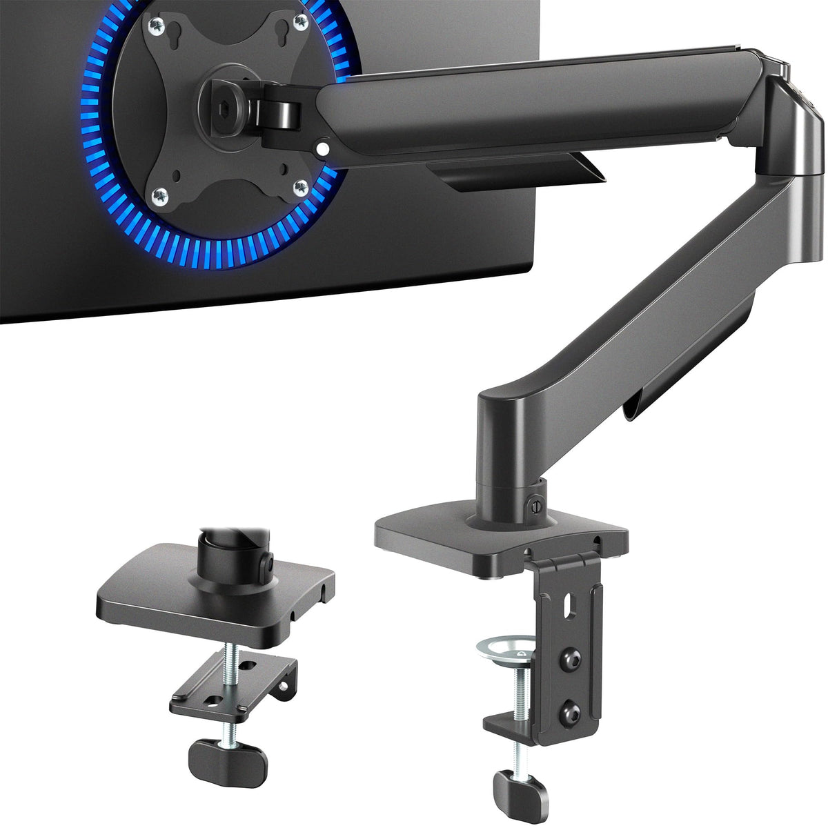VIVO Dual Monitor Stand, Fully Adjustable Arms for 17 to 32 inch Screens, Mechanical Articulating Desk Mount, Gaming and Office Setups, VESA 75x75, 100x100, Max 19.8 lbs, Classic, Black, STAND-V002O