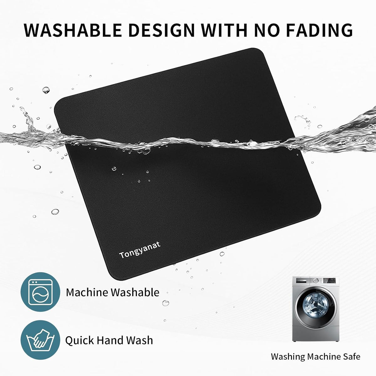 10 Pack Mouse Pad, Ultra-Smooth Gaming Mousepad, Non-Slip Rubber Base, Waterproof Mousepads Bulk Wireless Mouse, Mouse Pad for Desk, Laptop, PC & Office, Small Portable, 9 * 7 in, Black