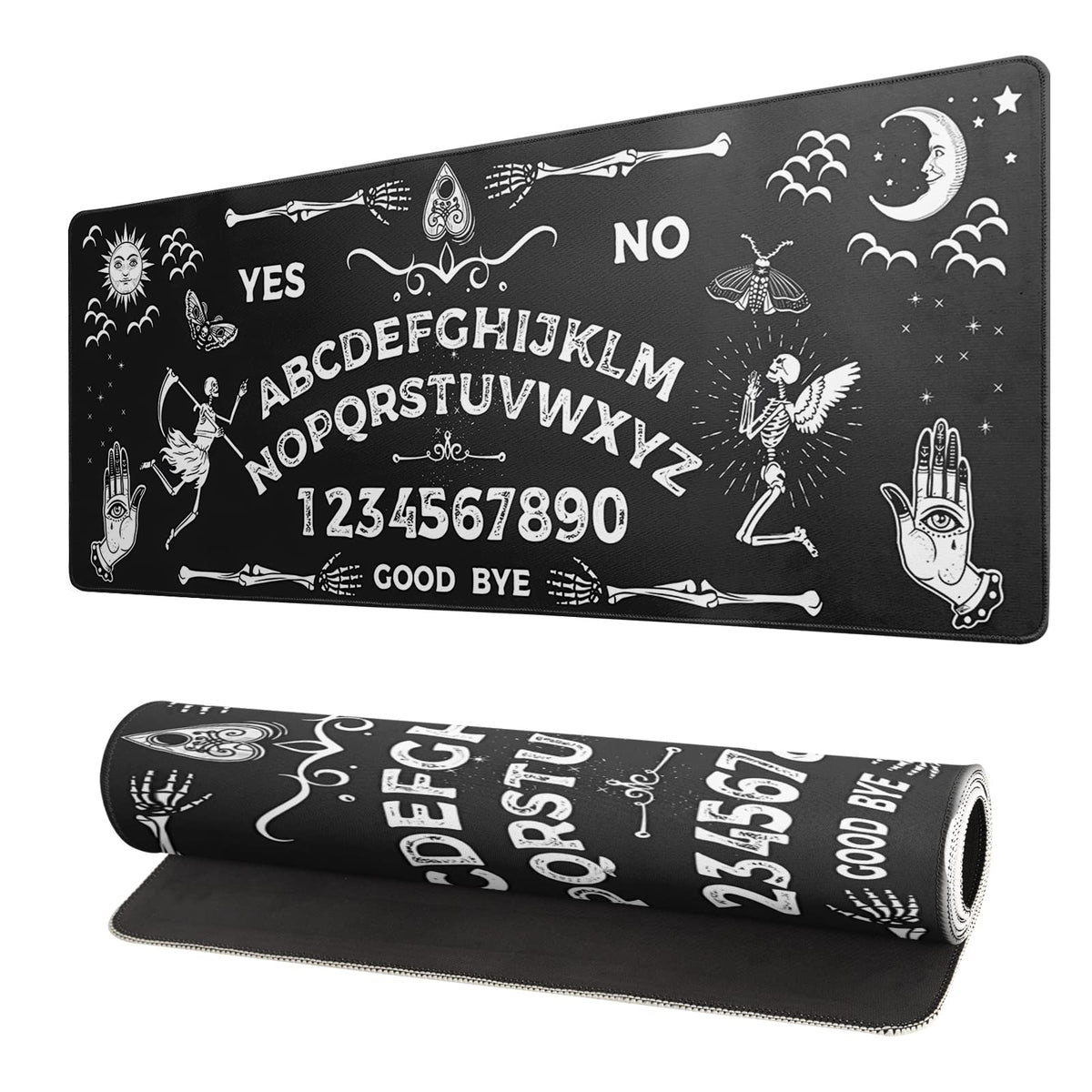 Black and White Japanese Cherry Blossom Gaming Mouse Pad Sakura Death Life Flower Mat 31.5x11.8 Inch Texture Non-Slip Rubber Base Mousepad Stitched Edges Keyboard Desk Pad for Office Home Game