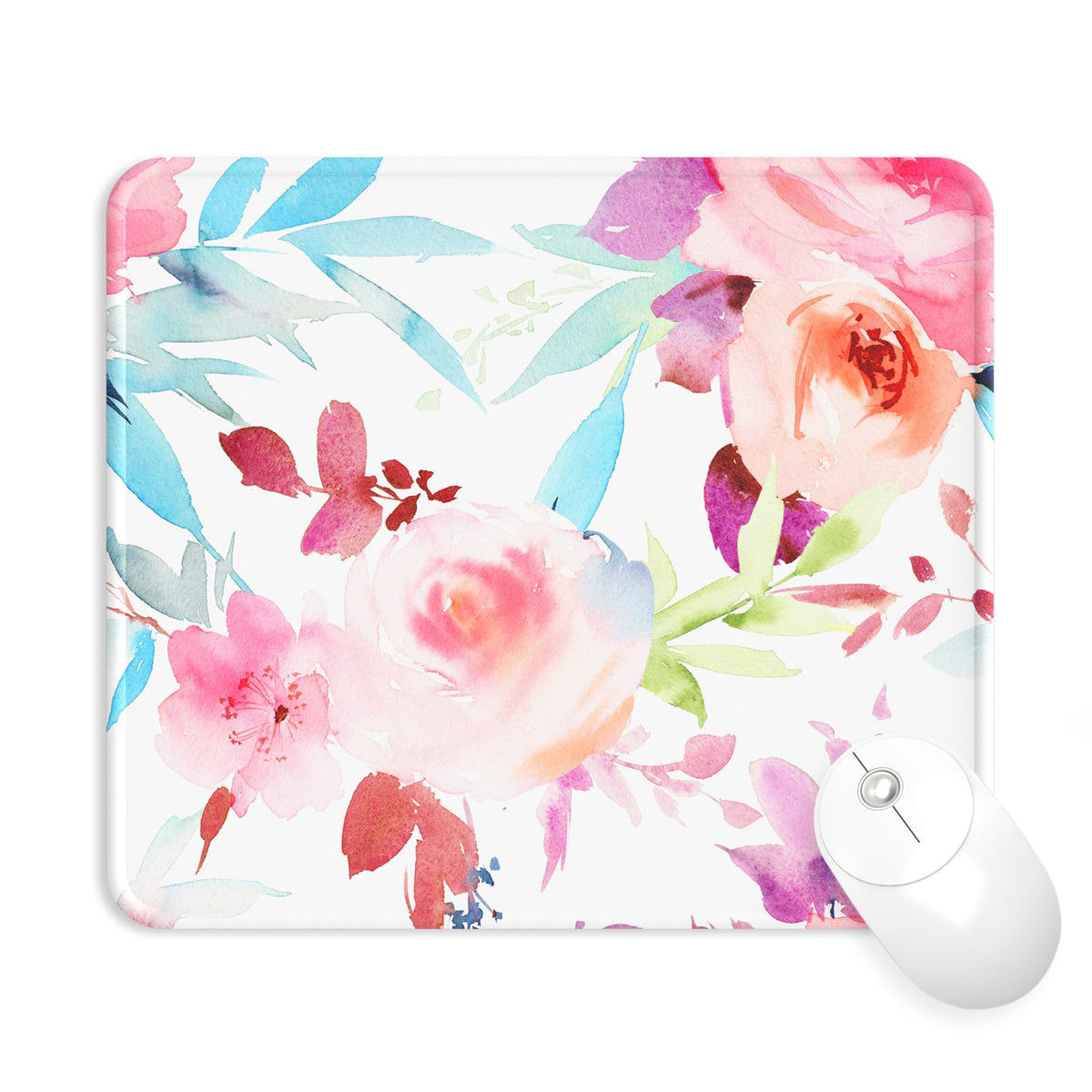 eulps Mouse Pad with Wrist Rest, Comfortable Computer Mousepad with Gel Wrist Support Smooth Surface and Non-Slip PU Base for Pain Relief, Laptop, Office & Home (Cyan Pink Marble)