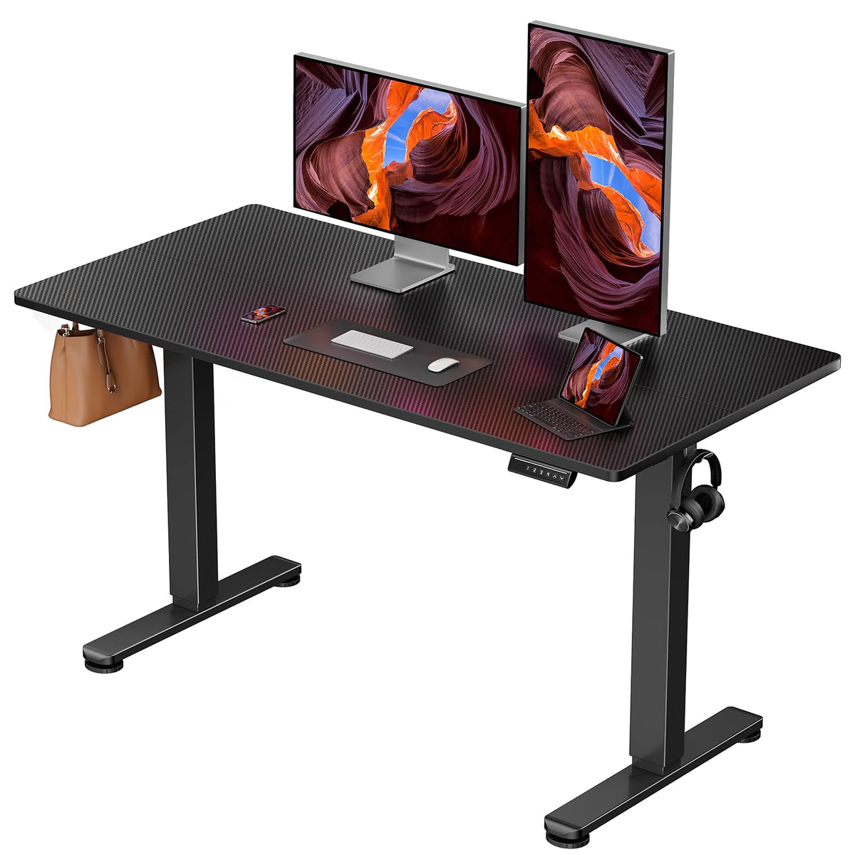 ErGear 48 X 24 Inch Height Adjustable Electric Standing Desk, Black