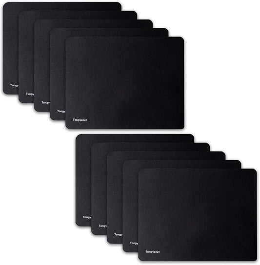 10 Pack Mouse Pad, Ultra-Smooth Gaming Mousepad, Non-Slip Rubber Base, Waterproof Mousepads Bulk Wireless Mouse, Mouse Pad for Desk, Laptop, PC & Office, Small Portable, 9 * 7 in, Black