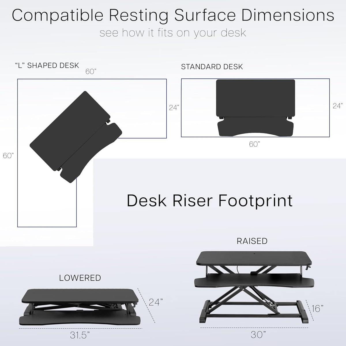VIVO Black 32 in Standing Desk Converter, DESK-V000K
