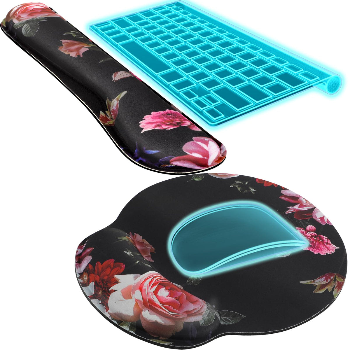 KTRIO Keyboard Wrist Rest & Mouse Pad with Wrist Rest, Black