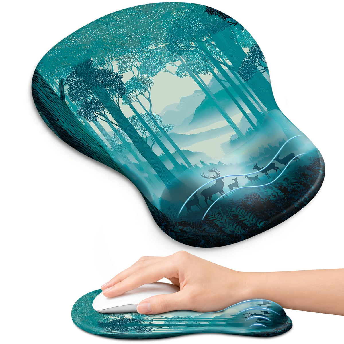 Ergonomic Mouse Pad with Wrist Rest, Gel Wrist Support, Black