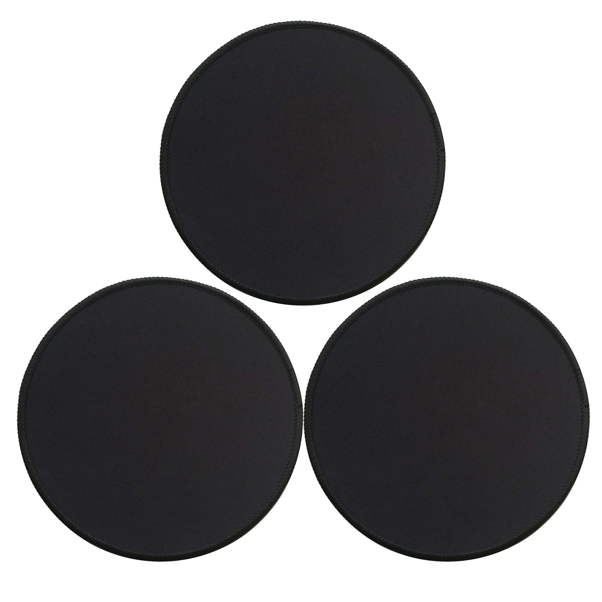 3 Pack Standard Mouse Pad with Stitched Edges, 10.3 x 8.3 in Black
