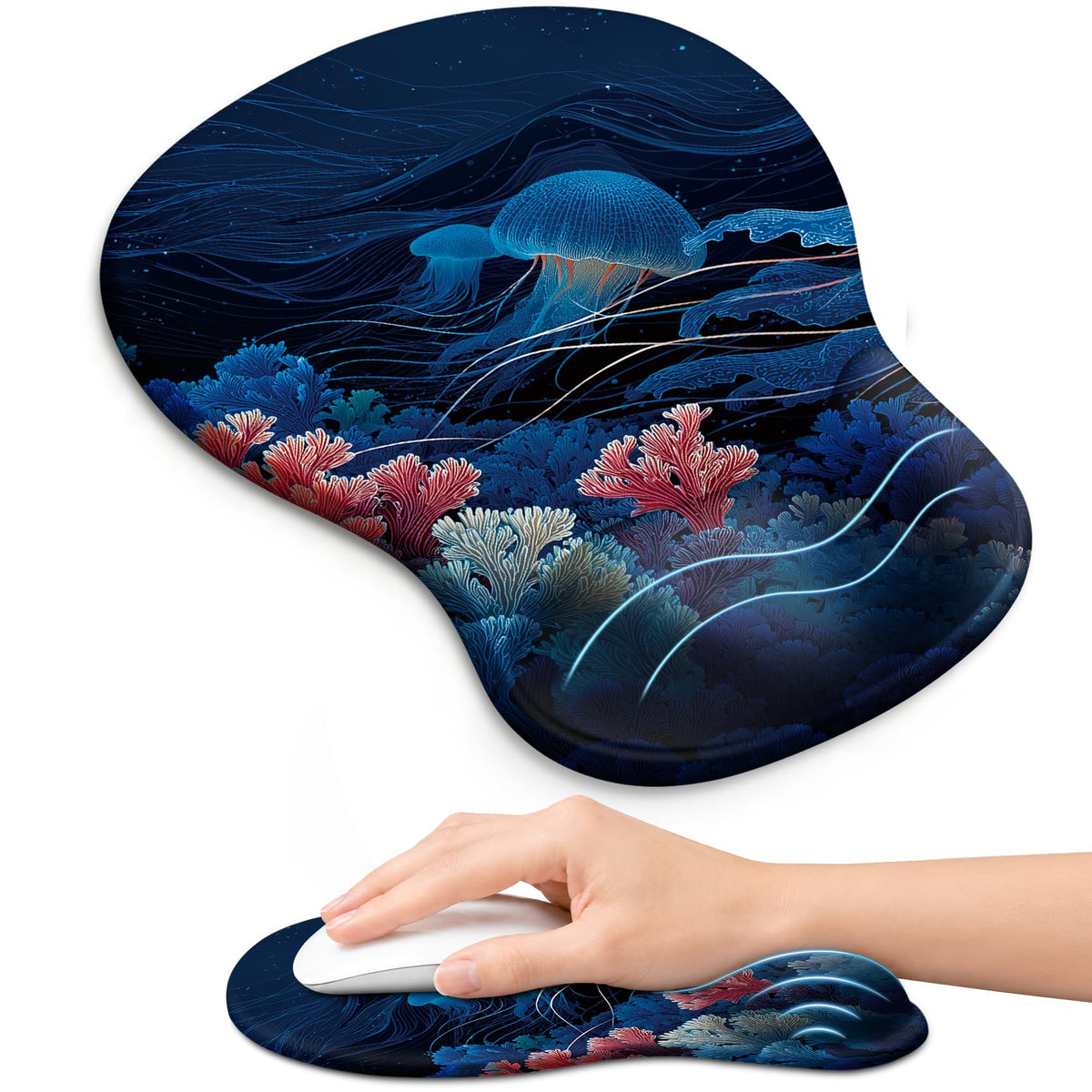 Ergonomic Mouse Pad with Wrist Rest, Gel Wrist Support, Black