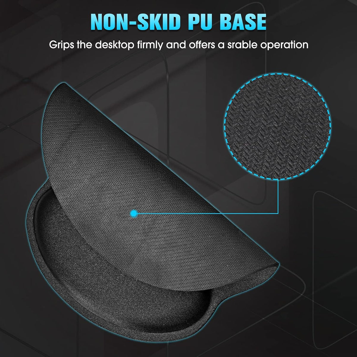 Yunsailing 8 Pack Ergonomic Mouse Pad with Wrist Rest Gel Foam,Black