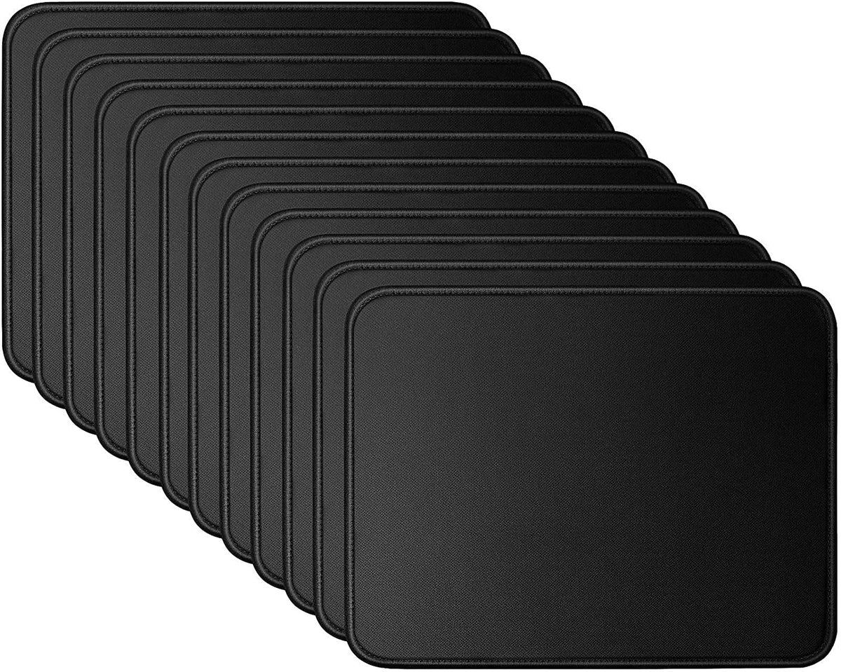 Mouse Pad Bundle Stitched Edges Premium Waterproof Gaming Mouse Mat Pad, Extends Battery Life Non-Slip Rubber Base Thick Black Mousepad for Laptop Computer & PC, 11 x 8.7 inch, Black-Pack of 6
