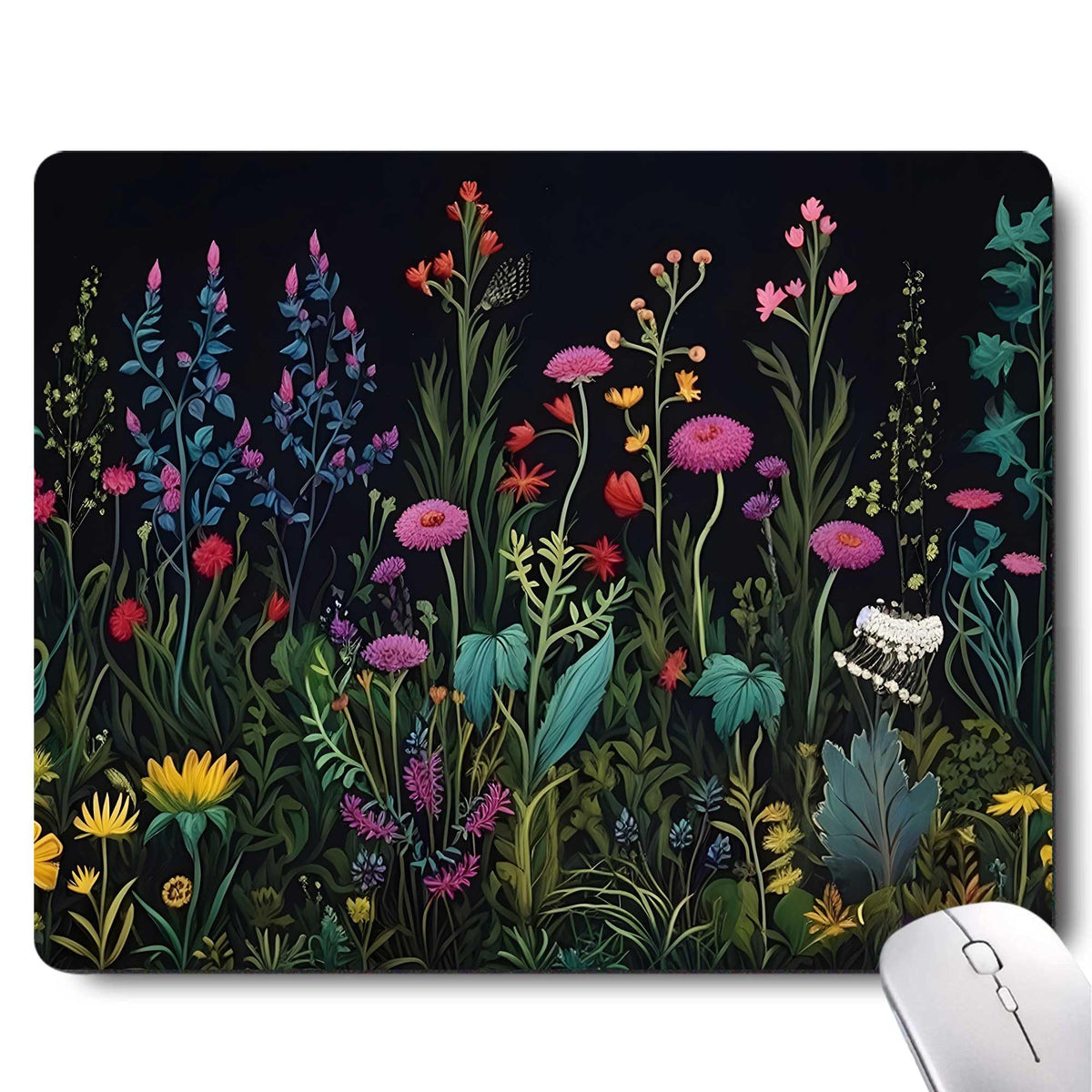 Gorgeous Flowers Plants Mouse Pad,Pink Floral Rose Mouse Pads for Desk,Soft Computer Mouse Mat Cute Mousepad Cloth Computer Mouse Pads for Women,Square Waterproof Non-Slip Rubber Base MousePads