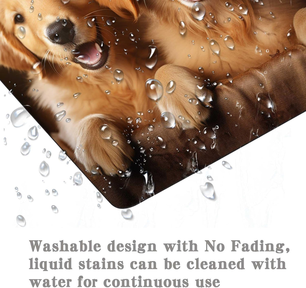 Cute Dog Mouse Pad,Three Adorable Golden Retrievers Healing Smiles That Blend Seamlessly with The Warmth of a Lazy Afternoon Sun Mouse Pad, Non-Slip Rubber Base Mousepad Waterproof for Kids Desk Pad