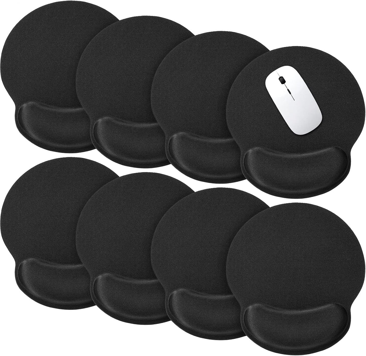 Yunsailing 8 Pack Ergonomic Mouse Pad with Wrist Rest Gel Foam,Black