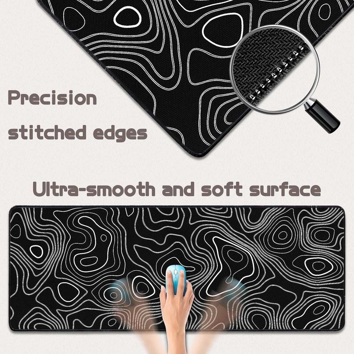 Mouse Pad Gaming - Desk Mat for Keyboard and Mouse - Large Mouse Pads for Desk, Gaming Mousepad with Non-Slip Base, Desks Pad (31.5" X 11.8") for Game, Office and Home