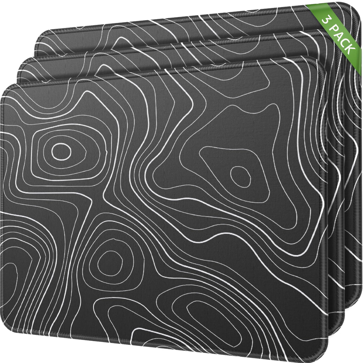 MROCO 3 Pack Mouse Pad, Black Mousepad for Desk, 30% Larger, 8.5 x 11 in
