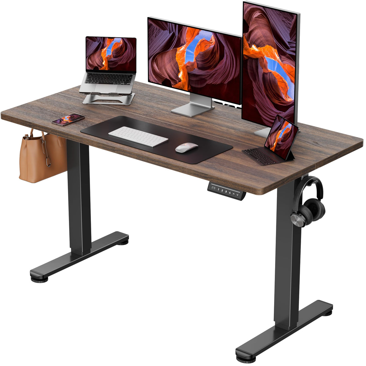 ErGear 48 X 24 Inch Height Adjustable Electric Standing Desk, Black