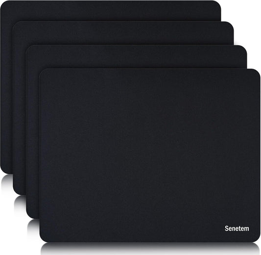 Senetem 4-Pack Mouse Pad, Smooth Gaming Mousepad, Non-Slip Black