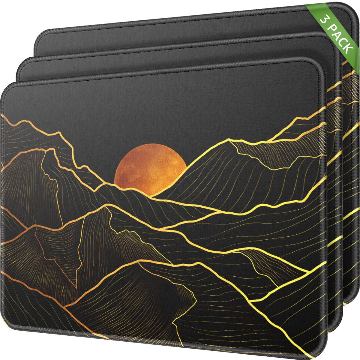 MROCO 3 Pack Mouse Pad, Black Mousepad for Desk, 30% Larger, 8.5 x 11 in