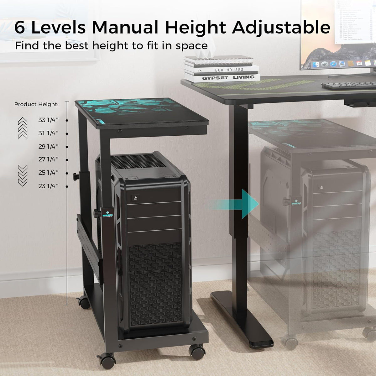 EUREKA ERGONOMIC PC Stand Height Adjustable Black