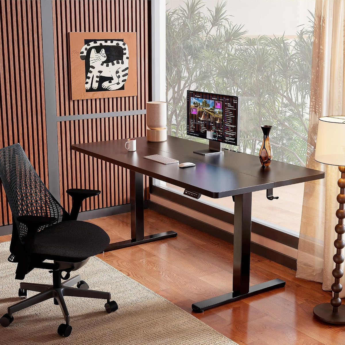 ErGear 48 X 24 Inch Height Adjustable Electric Standing Desk, Black