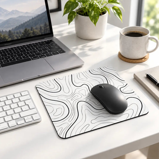 Abstract Topographic Square Mouse Pad,9.84 x 11.81 in,Smooth Fabric Surface with Non-Slip Rubber Base,Desk Mat for Office,Home & Gaming
