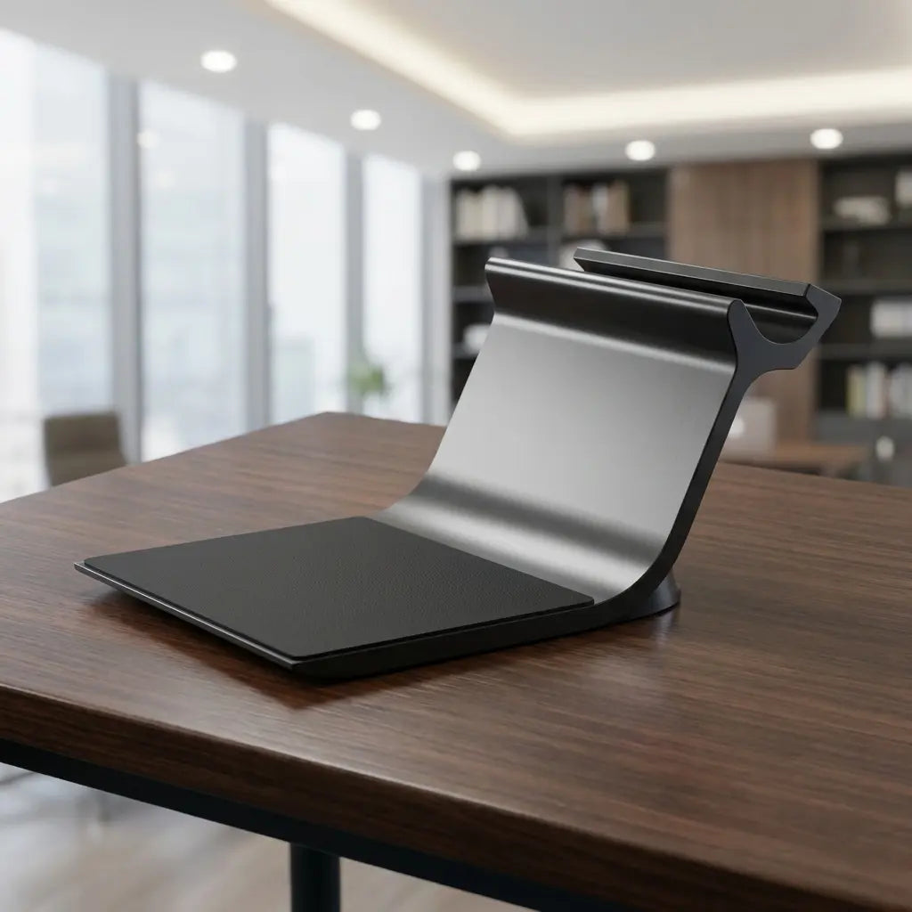Minimalist Laptop Stand - Sleek Ergonomic Notebook Holder, Sturdy Stable Support Desk Accessory, Home Office Setup Upgrade Workspace Modern Office Furniture