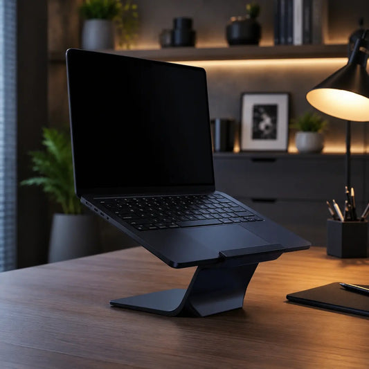 Minimalist Laptop Stand - Sleek Ergonomic Notebook Holder, Sturdy Stable Support Desk Accessory, Home Office Setup Upgrade Workspace Modern Office Furniture