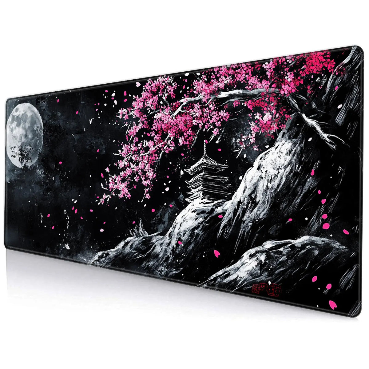 Cherry Blossom Landscape Pattern Mouse Pad, 1 Count Rectangle Gaming Mouse Pad with Anti-slip Rubber, Office Desk Keyboard Mouse Pad for Home Office Game Room Desk, Desk Accessories, Computer Accessories For Desk